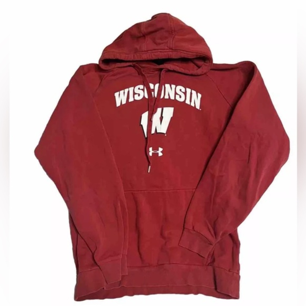 Under Armour Men’s Red University Of Wisconsin Long Sleeves Hoodie Size Medium